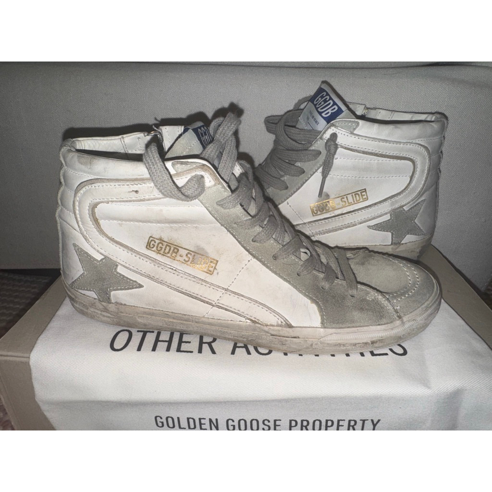 New Golden Goose Slide Classic White Gray Sneakers Size 10 - Picture 6 of 9